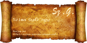 Szima Gyöngy névjegykártya